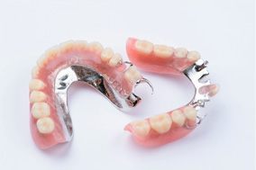 Partial dentures on a table