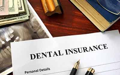 Dental insurance form on a table