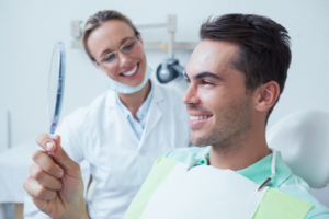 a patient smiling after receiving BOTOX treatment